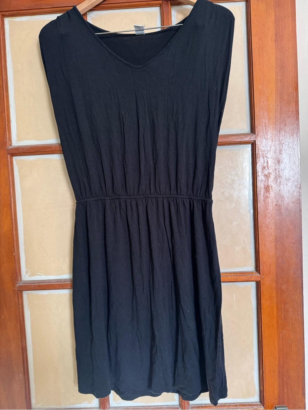Old Navy Black V-Neck Waist-Defined Dress
